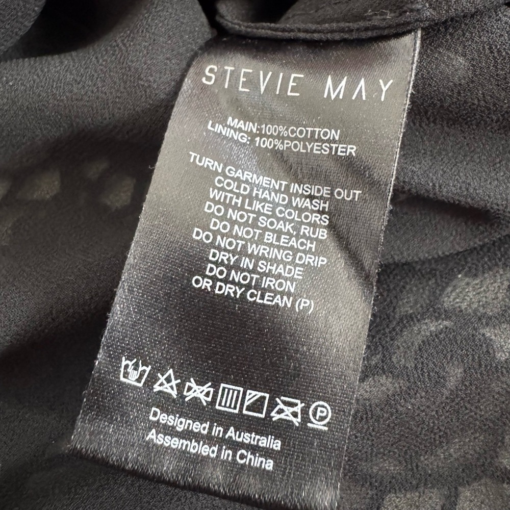 Stevie May Long Sleeve Top Lace Blouse Sheer Arm Crewneck Black Size S - Picture 4 of 7